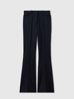 Reiss Gabi Petite Flared Suit Trousers Navy