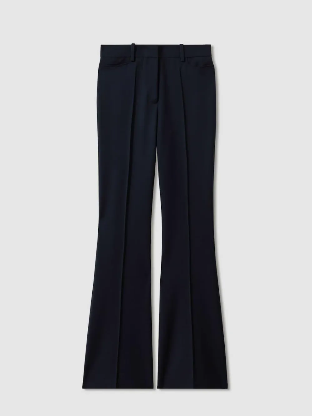 Reiss Gabi Petite Flared Suit Trousers Navy