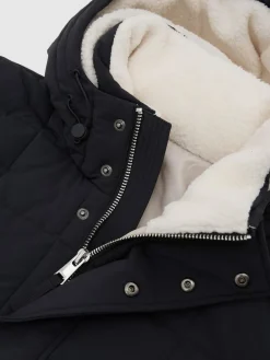 Hot Reiss Klause Fleece-Lined Hooded Puffer Jacket Navy