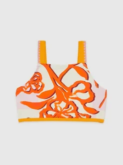 Reiss Pink Print Phoebe 9-13 yrs Floral-Print Bikini Top^ Swimwear|Swimwear