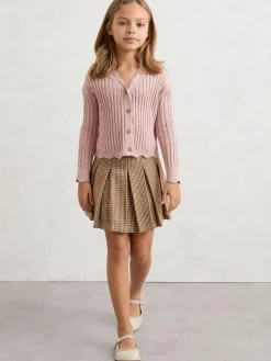 Reiss Seren 9-13 yrs Rib-Knit Pointelle Cardigan^ Knitwear|Knitwear
