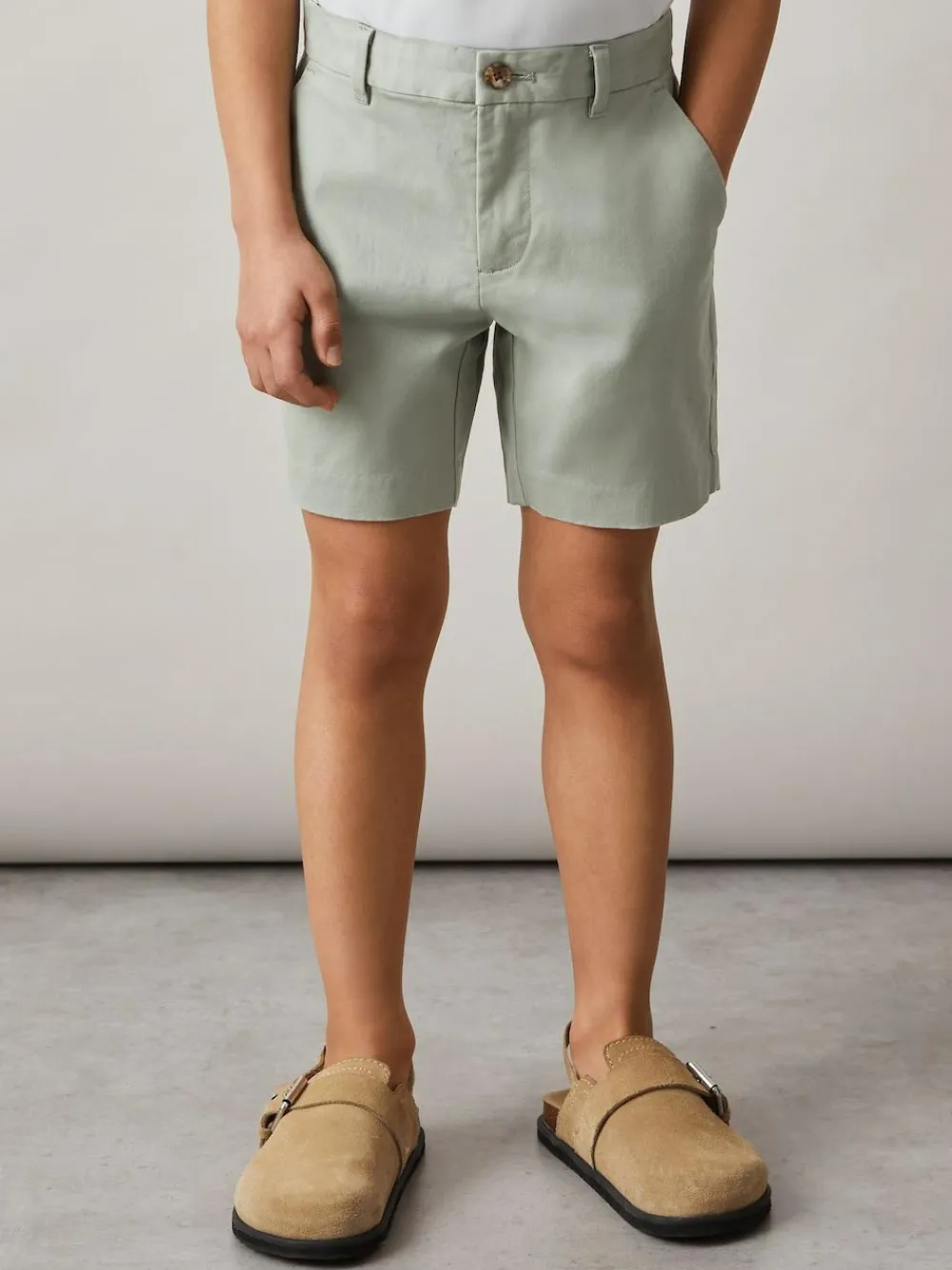 Reiss Pistachio Wicket 3-9 yrs Cotton Chino Shorts with Stretch