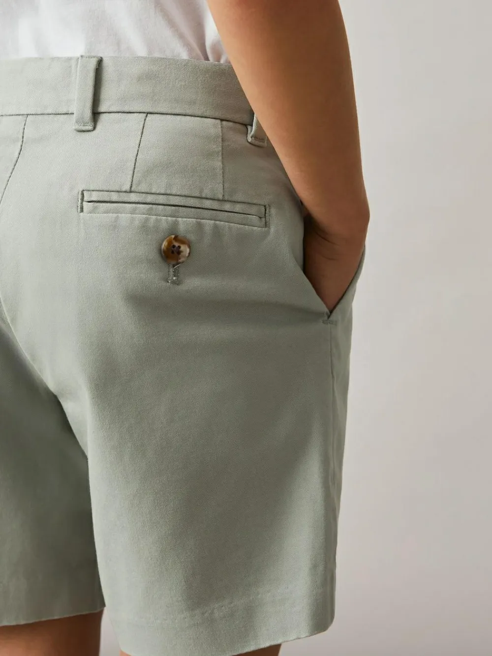 Reiss Pistachio Wicket 3-9 yrs Cotton Chino Shorts with Stretch