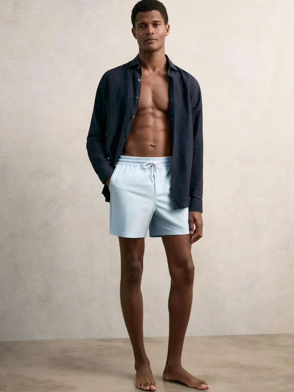 Best Reiss Soft Blue Cliff Drawstring Swim Shorts