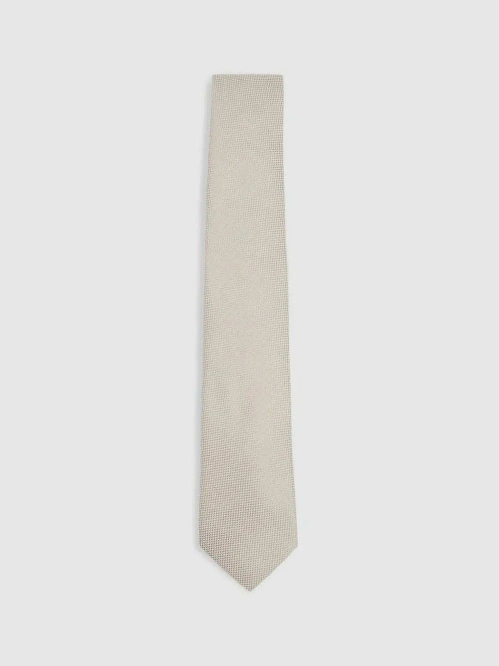 Clearance Reiss Ceremony Textured Silk Blend Tie Soft Champagne