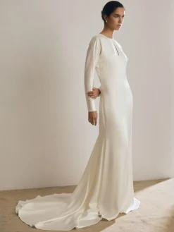 Discount Reiss White Clemence Atelier Duchess Satin Bridal Maxi Dress