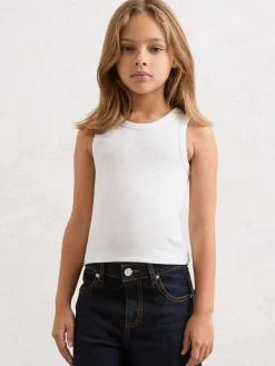 Sale Reiss White/Pink/Navy Violet 3 Pack 13-14 yrs Stretch-Cotton Ribbed Vests