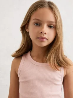 Sale Reiss White/Pink/Navy Violet 3 Pack 13-14 yrs Stretch-Cotton Ribbed Vests
