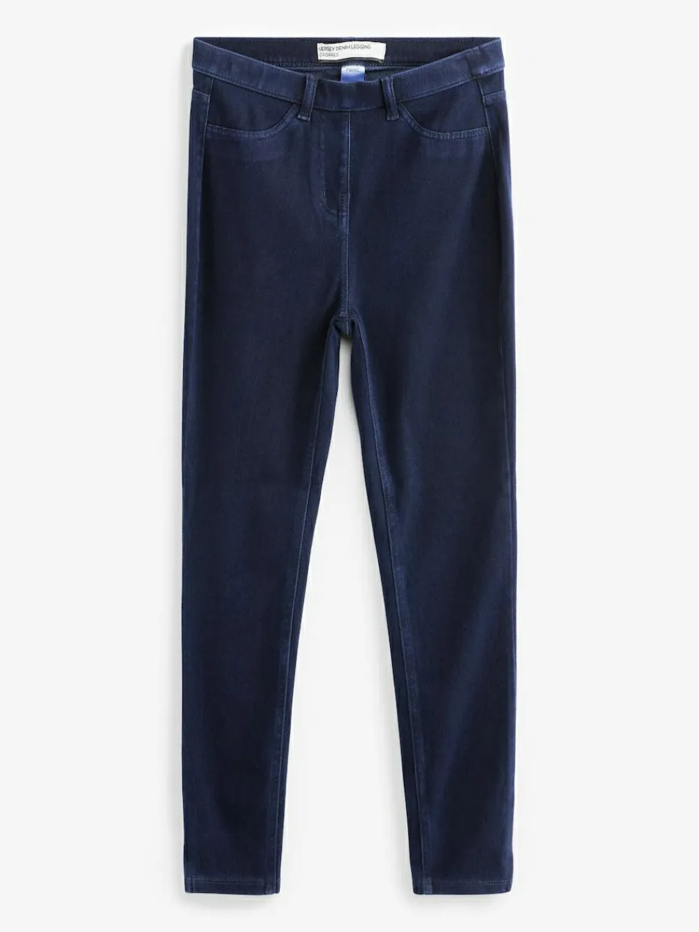 Next Rinse Blue Cropped Denim Jersey Leggings