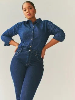 Hot Next Hourglass Mid Rise Skinny Jeans Rinse Blue