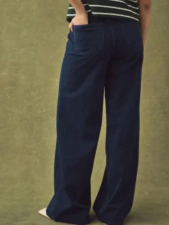 Next Jersey Denim Wide Leg Trousers^Women Jeans|Jeans