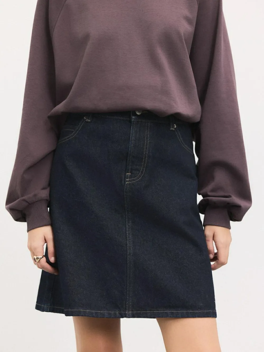 Next Rinse Blue Knee Length Denim Skirt^Women Skirts