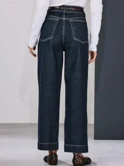 Clearance Next Wide Leg Barrel Denim Jeans Rinse Blue