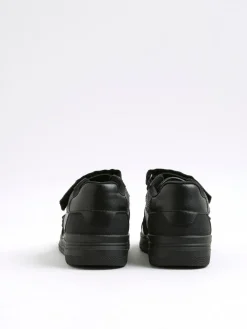 Discount River Island Black Faux Leather Lion Head Trainers
