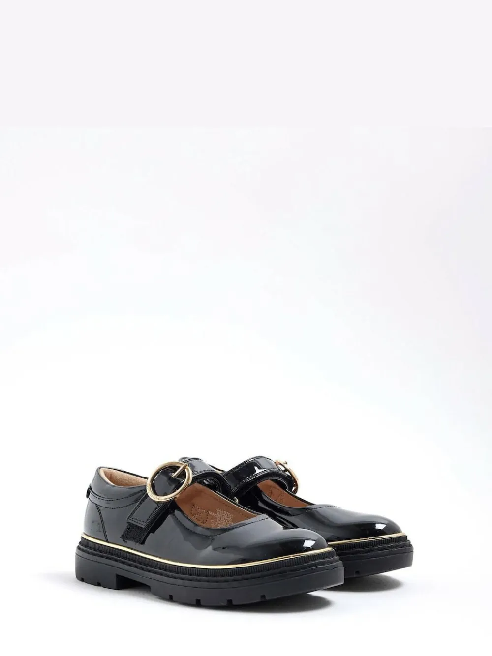 River Island Black Oval Buckle Mary Jane Shoes^ Shoes