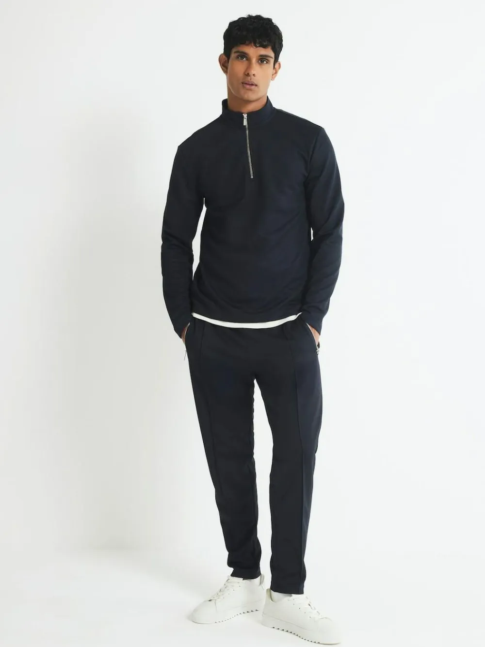 Clearance River Island Blue Slim Fit Pique Joggers