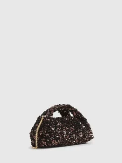 River Island Brown Sequin Grab Clutch^Women Purses