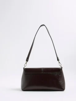 Outlet River Island Burgundy Bar Front Clutch Bag