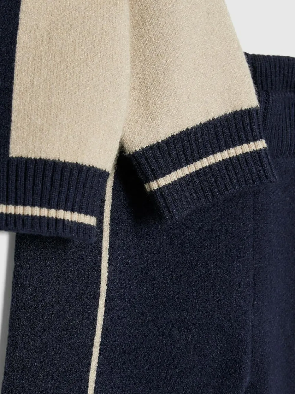 River Island Cream Colour Blocked Zip Through Knitted Set^ Knitwear|Knitwear