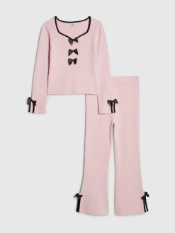 River Island Long Sleeve Bow Top & Joggers Set^ Sets & Coords