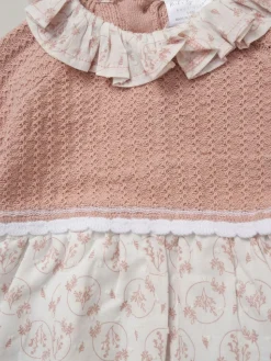 Rock-A-Bye Baby Boutique Pink True Knit Woven Dress & Headband Outfit Set^ Dresses