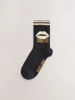 Online Rockett St George Monochrome Animal Print 4 Pack Ankle Socks