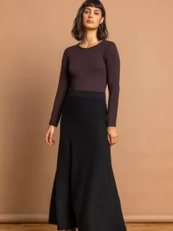 Roman Knitted Midi Stretch Skirt^Women Skirts