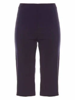 Roman Blue Knee Length Stretch Shorts^Women Shorts