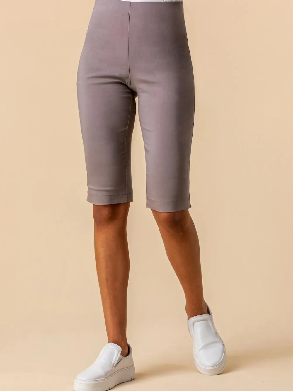 Discount Roman Light Brown Knee Length Stretch Shorts