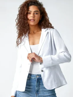 Roman Stretch Button Detail Blazer^Women Suits & Tailoring|Blazers