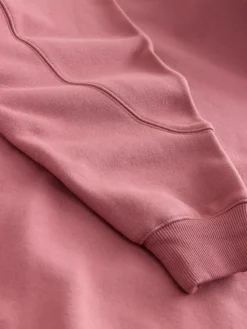 Discount Next Relaxed Fit Heavyweight Longline Hoodie Rose Pink