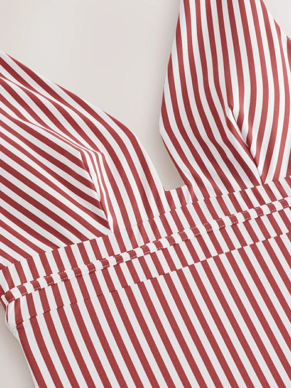 Clearance Next Rose/White Stripe Plunge Shaping Tummy Control Swimsuit