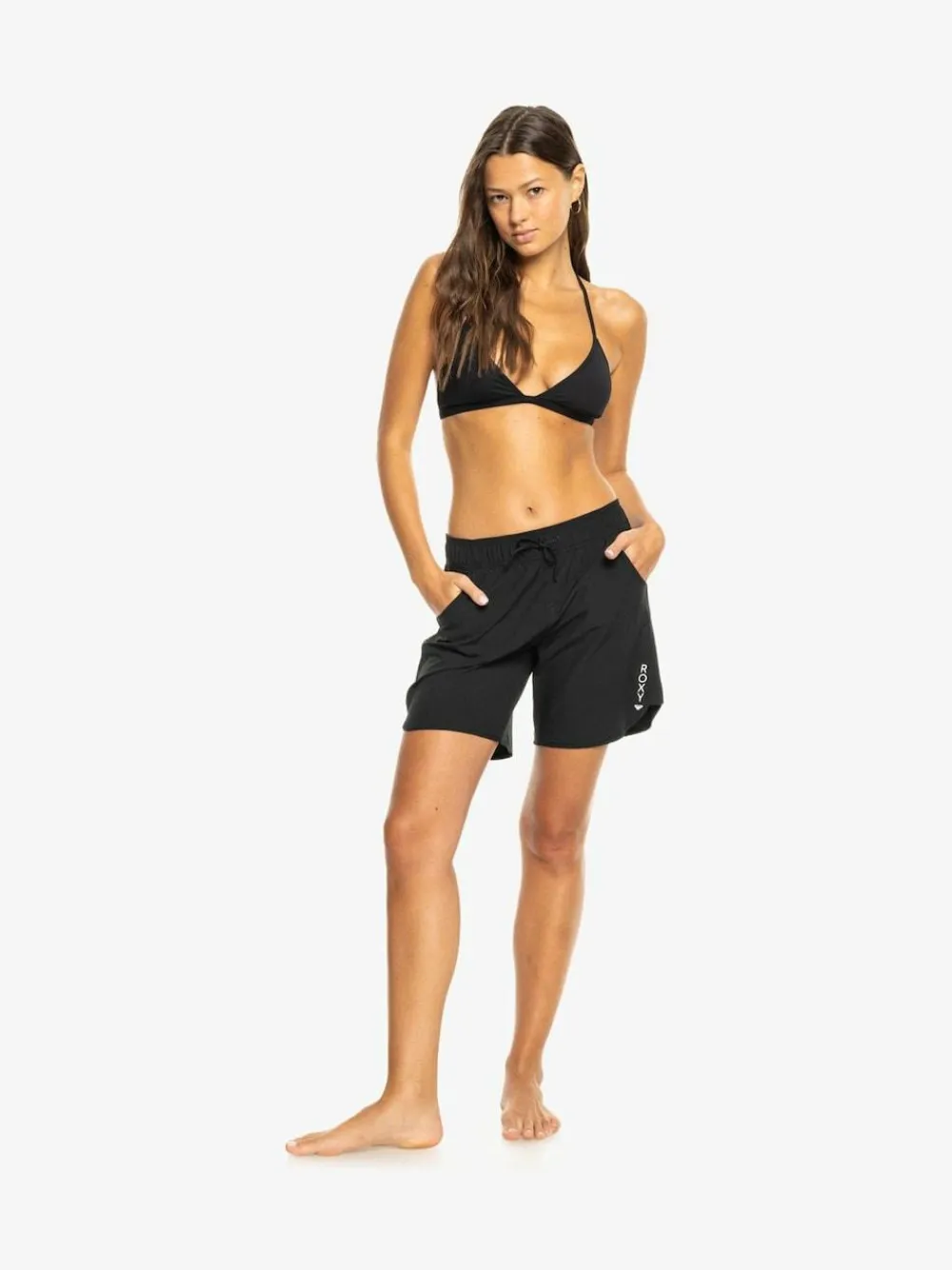 Outlet Roxy Black Wave 7 Inch Long Logo Board Shorts