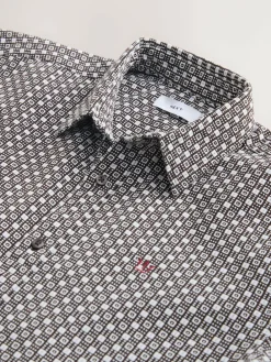 Next Printed Stretch Oxford Short Sleeve Shirt^ Shirts
