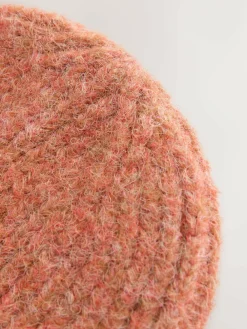 Next Rust Brown Ribbed Beanie Containing Wool Hat^Women Hats