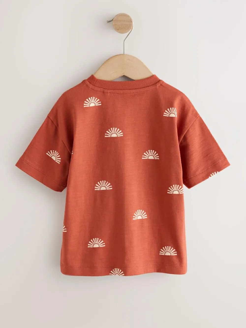 Clearance Next Short Sleeve All-Over Print T-Shirt (3 Month-7 Years) (3mths-7yrs) Rust Red Sun