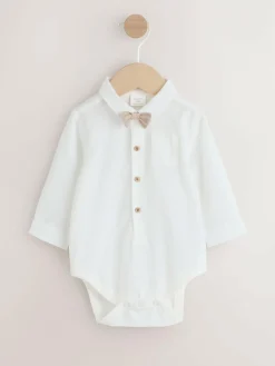 Online Next Sage Green Baby Shirt Trousers and Braces Set 3 Piece (0mths-2yrs)