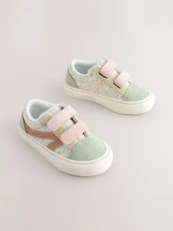 Outlet Next Standard Fit (F) Touch Fastening Trainers Sage Green Floral