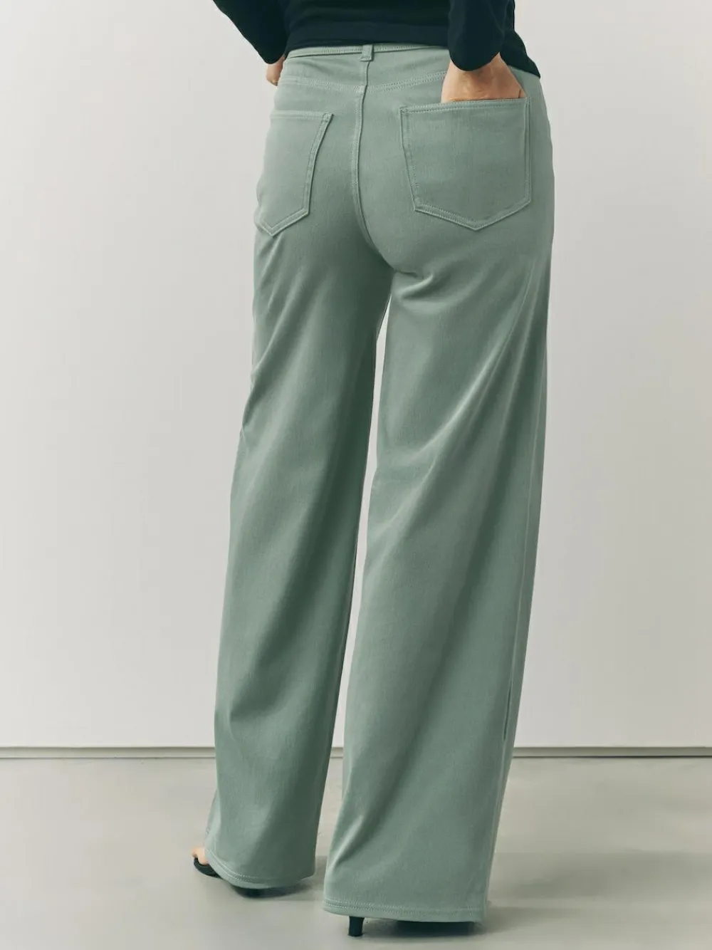 Next Jersey Denim Wide Leg Trousers^Women Jeans|Jeans