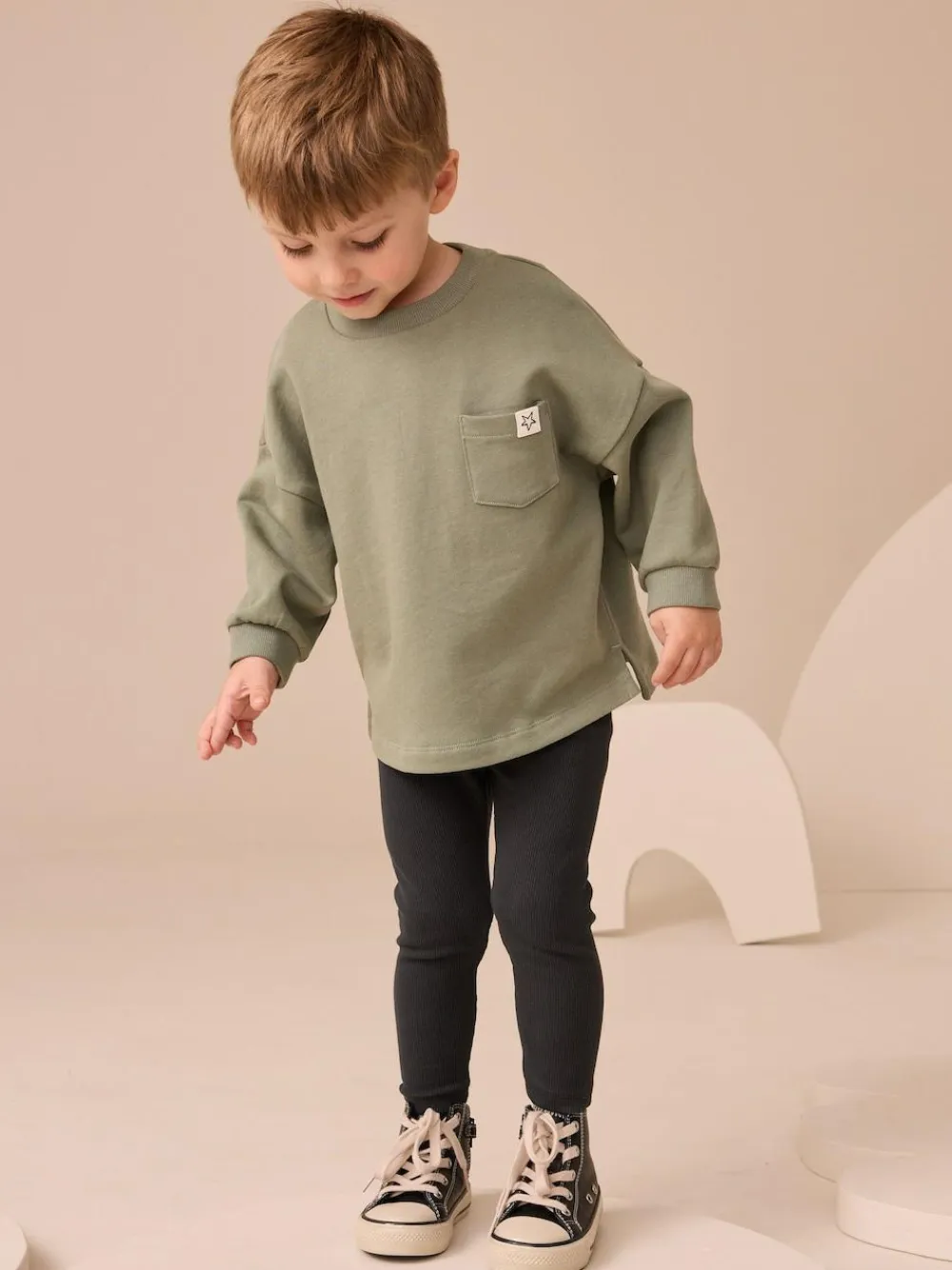 Outlet Next Long Sleeve Top and Leggings Set (3mths-7yrs) Sage Green