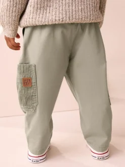 Next Sage Green Side Pocket Pull On Trousers (3mths-7yrs)^BOY Pants & Leggings|Joggers