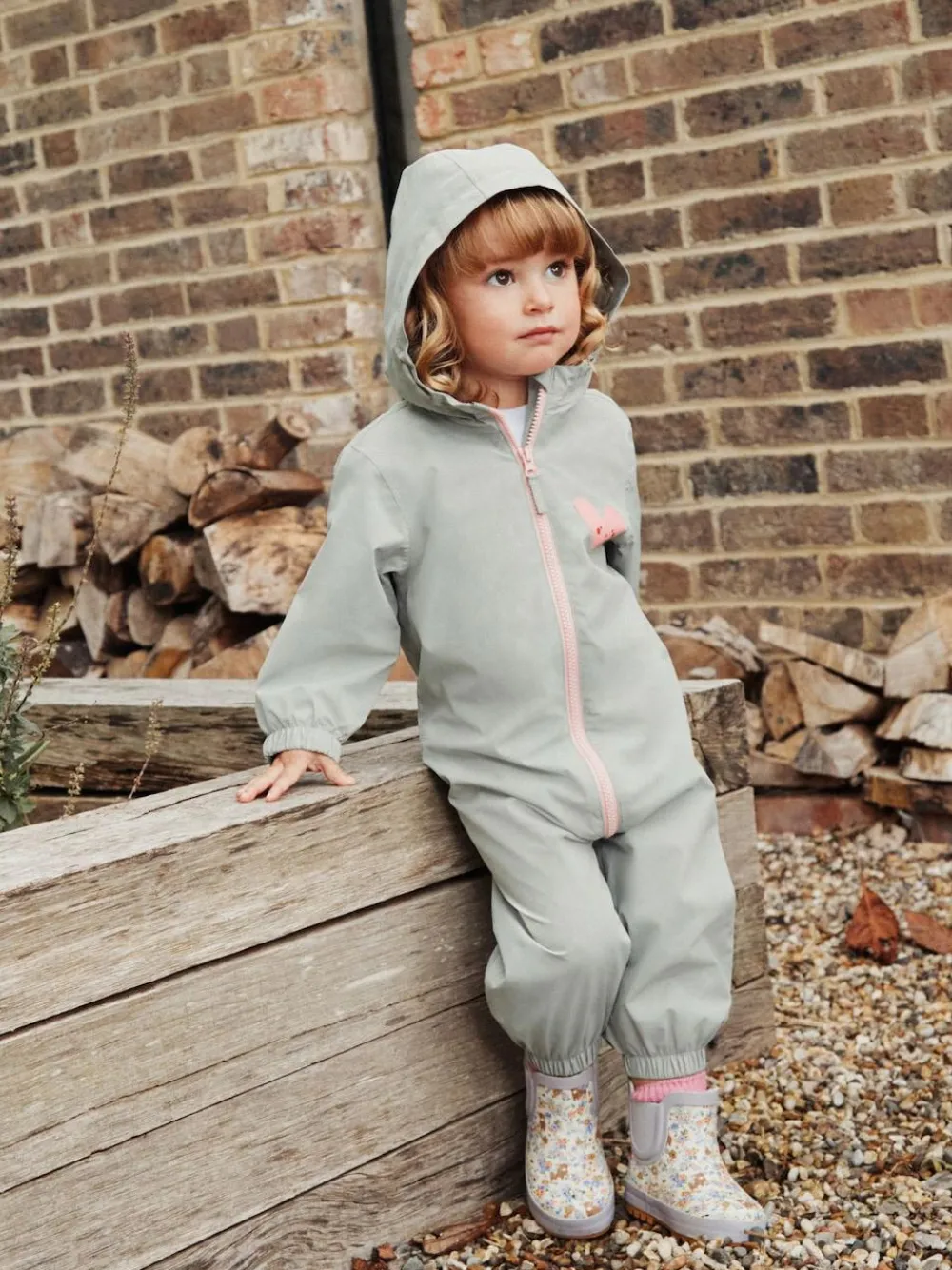 Next Sage Green Waterproof Printed Puddlesuit (3mths-7yrs)^ Coats, Jackets & Pramsuits|Coats, Jackets & Pramsuits