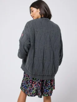 SCAMP & DUDE Black Quilted Bolt Bomber Jacket Light Washed^Women Coats & Jackets|Coats & Jackets