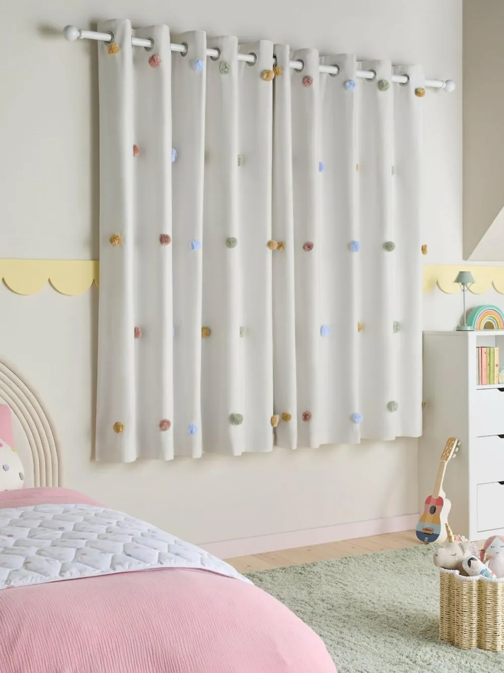 Next Scandi Pom Eyelet Blackout Curtains^ Curtains & Blinds