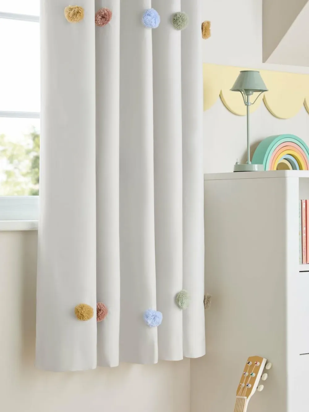 Next Scandi Pom Eyelet Blackout Curtains^ Curtains & Blinds