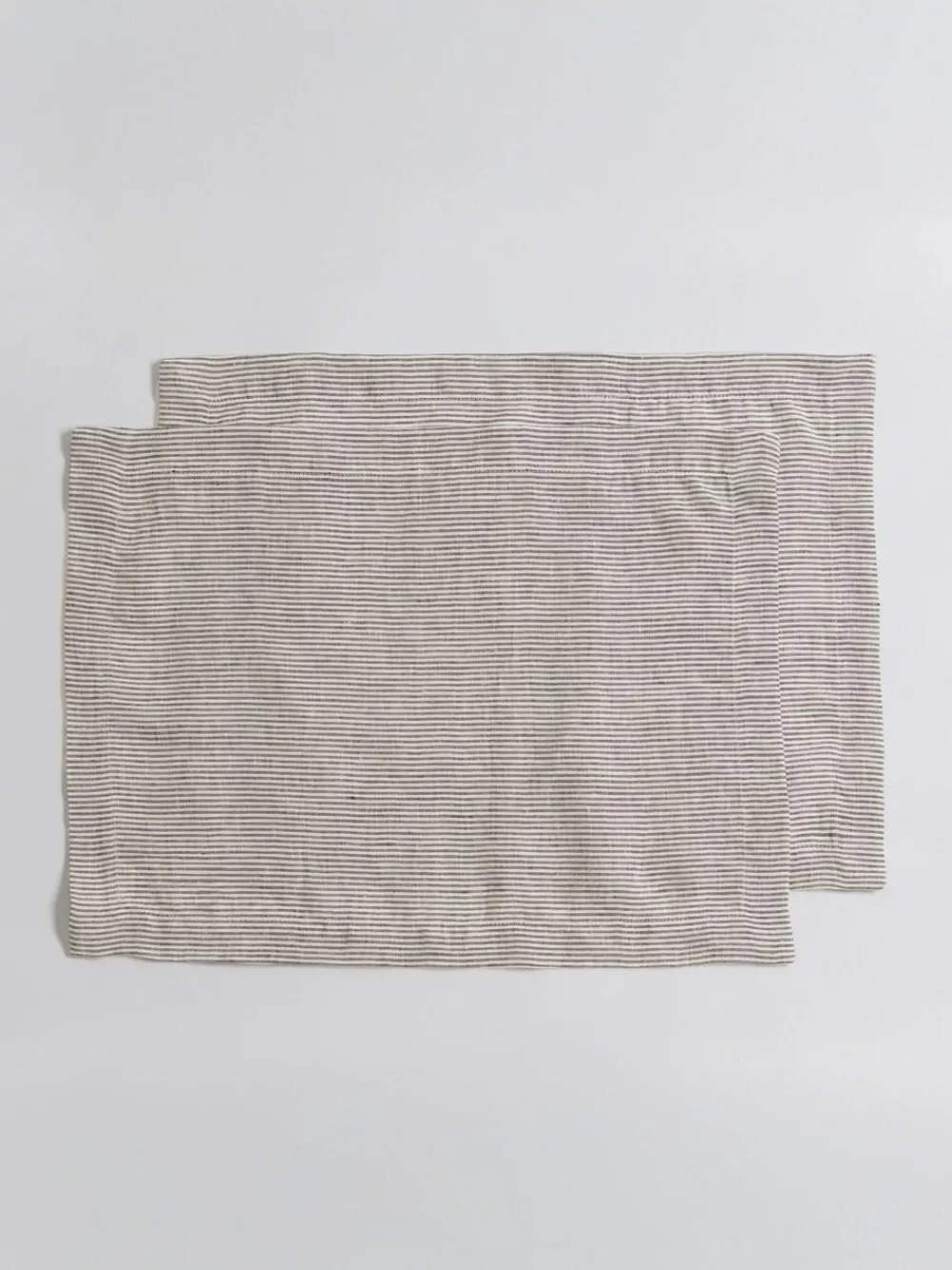Secret Linen Store Sid Stripe 100% Linen Placemats Natural