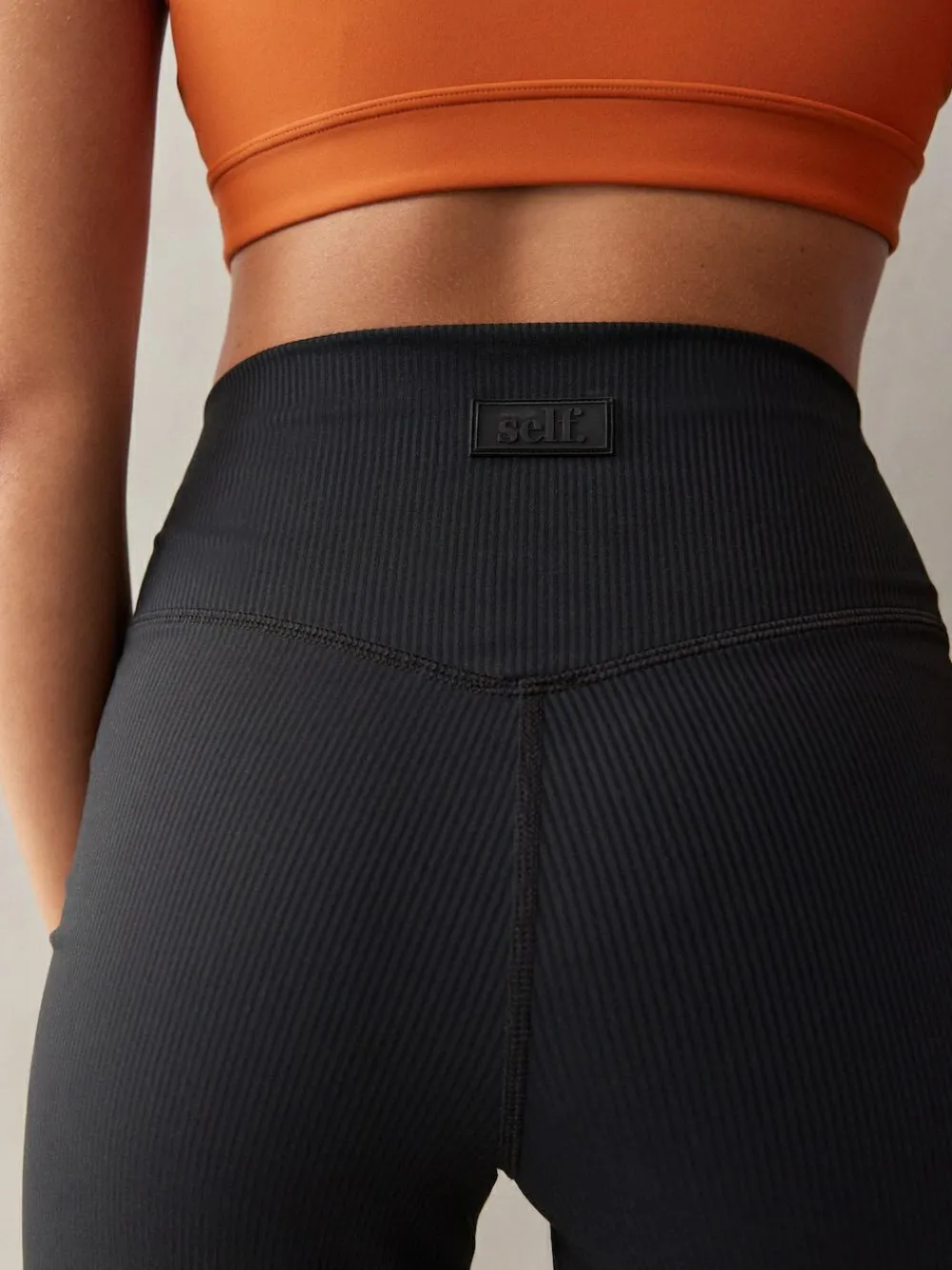 New self. Rib Wide Leggings Black