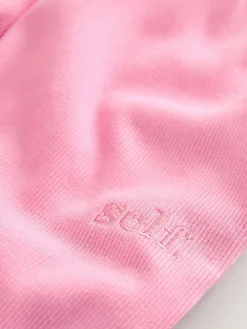 Discount self. Ribbed Button Through Pyjamas Bright Pink