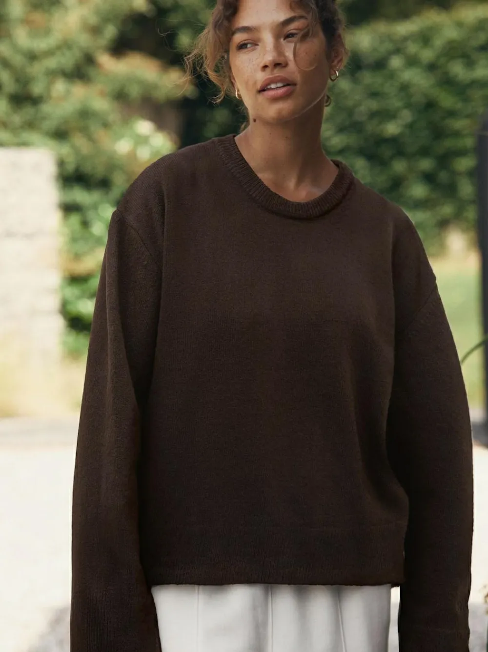 Outlet self. Knit Jumper Chocolate Brown