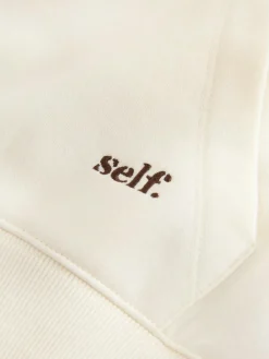 New self. Ecru Half Zip Collar Sweatshirt